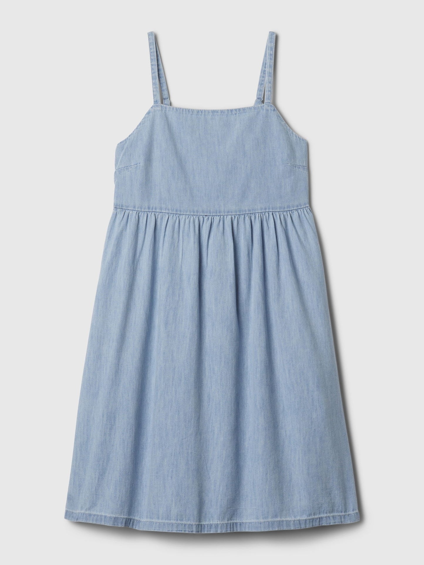 Açık Mavi Askılı Denim Elbise