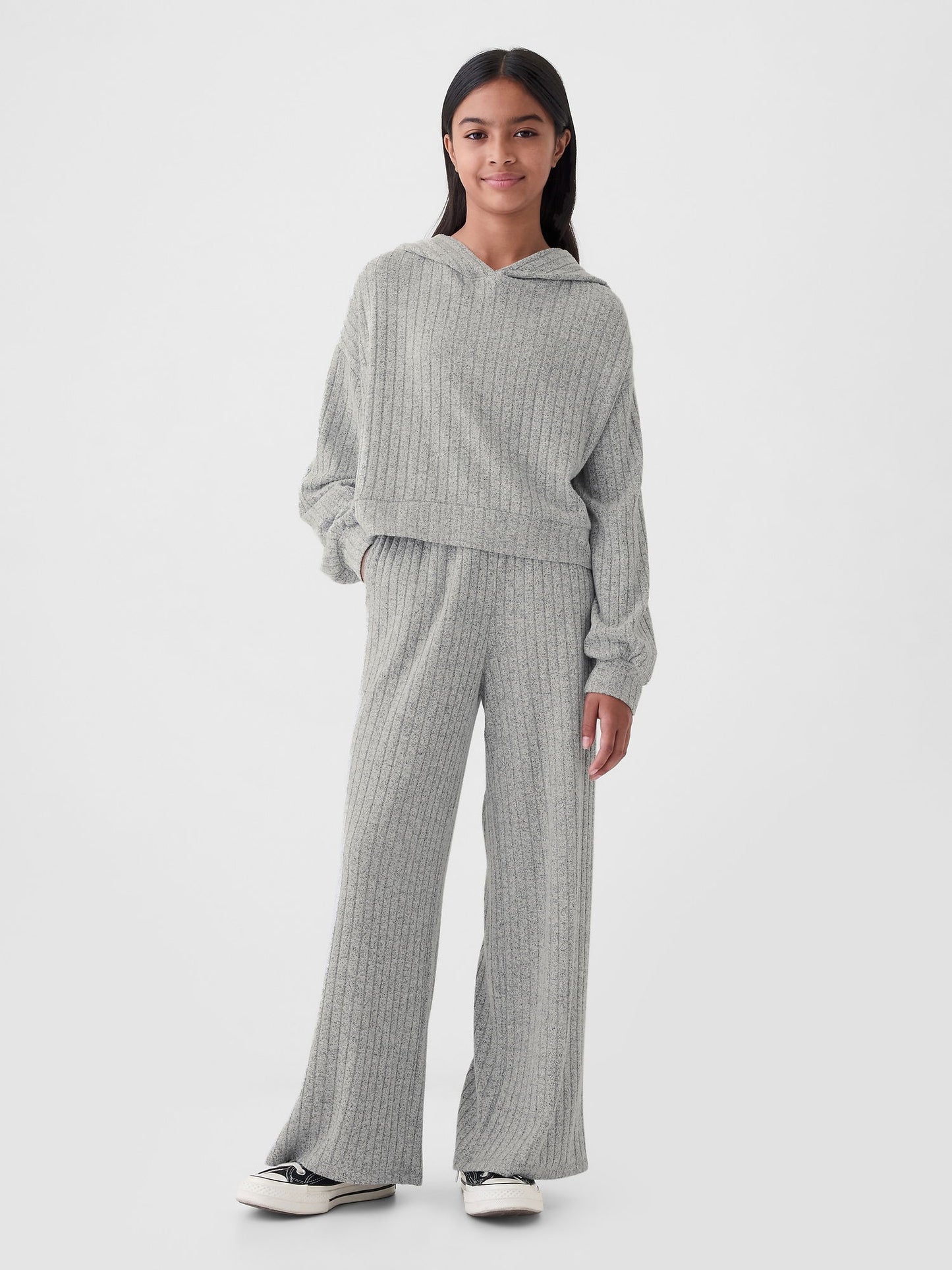 Gri Cozy Wide-leg Eşofman Altı