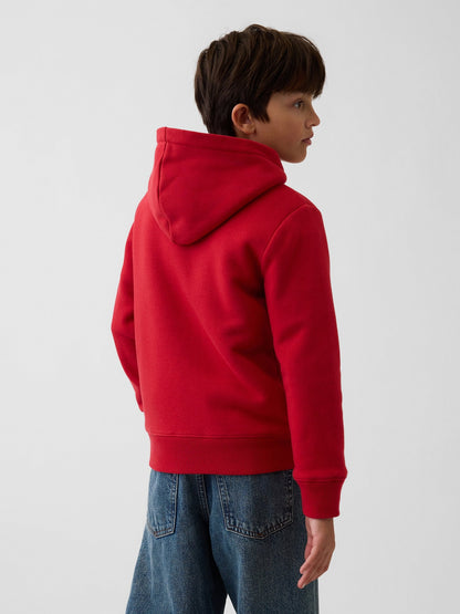 Kırmızı Sherpa Astarlı Logo Fermuarlı Sweatshirt