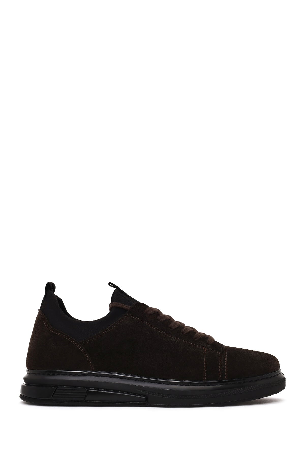 Erkek Kahverengi Bağcıklı Süet Deri Sneaker