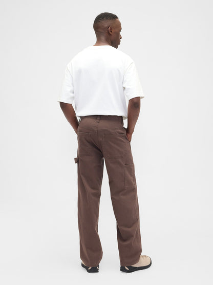 Kahverengi Relaxed Fit Utility Jean Pantolon