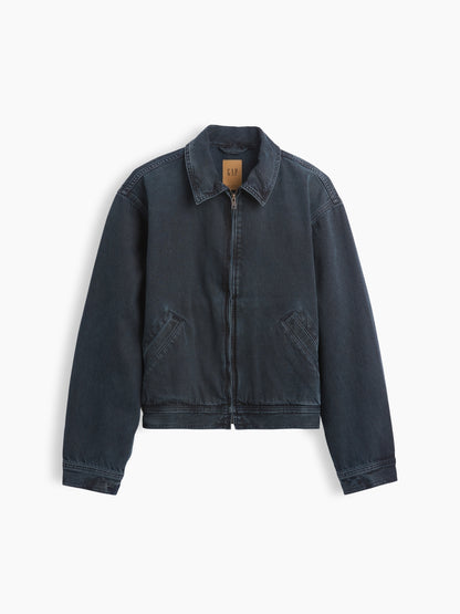 Koyu Mavi Denim Boxy Workwear Ceket
