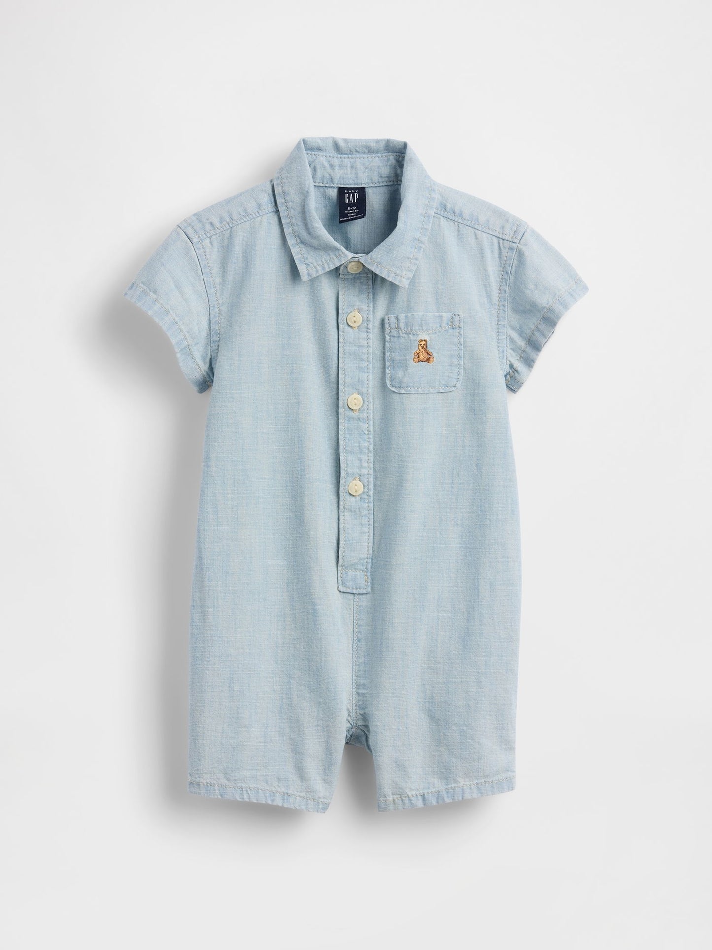 Açık Mavi Pocket Pocket Shorty Tulum