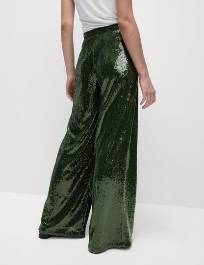 Payetli Wide Leg Pantolon