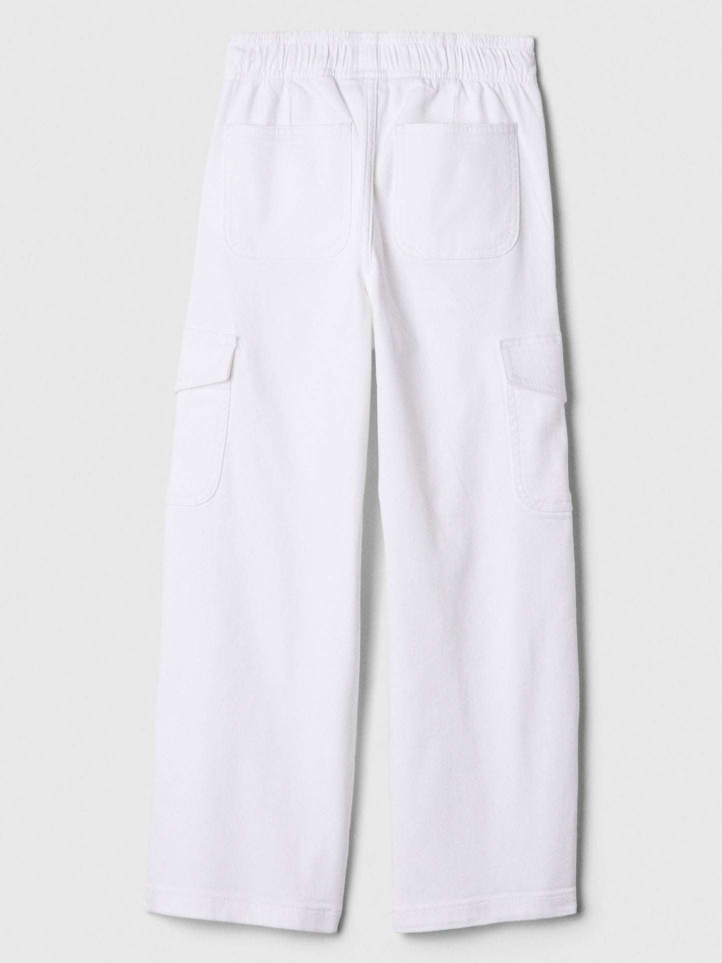 Beyaz High Rise Easy Wide Kargo Jean Pantolon