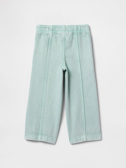 Açık Mavi Ultrasoft Pull-on Baggy Wide-leg Jean Pantolon