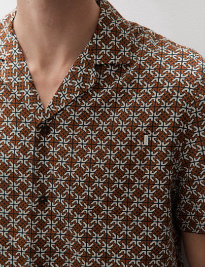 Pamuk Karışımlı Geometrik Desenli Pijama Üstü
