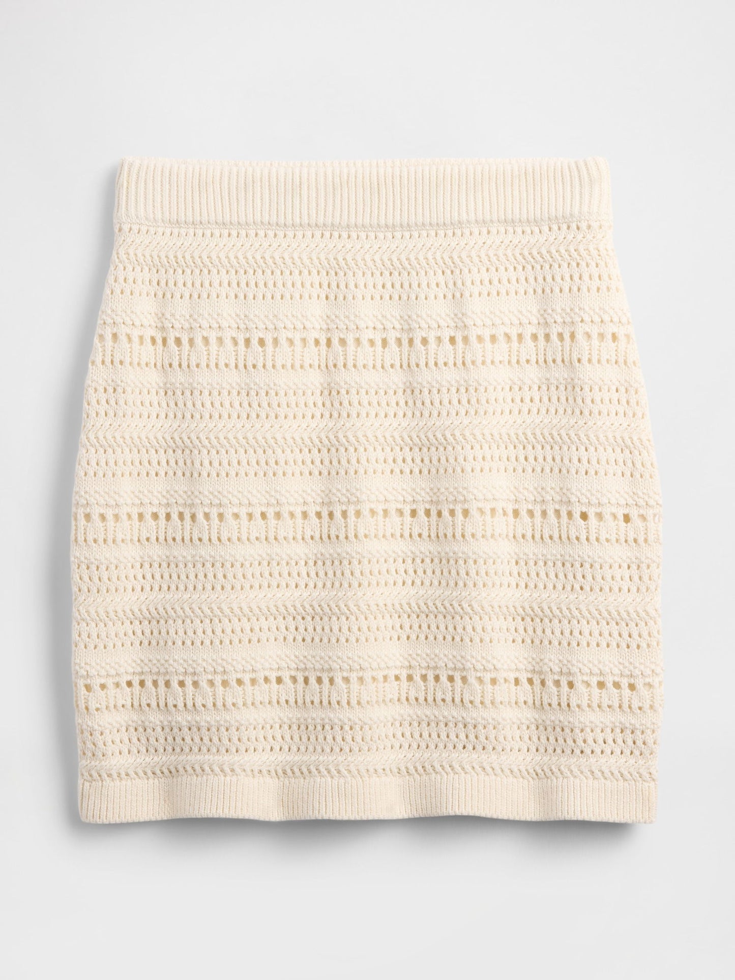Beyaz Crochet Midi Etek