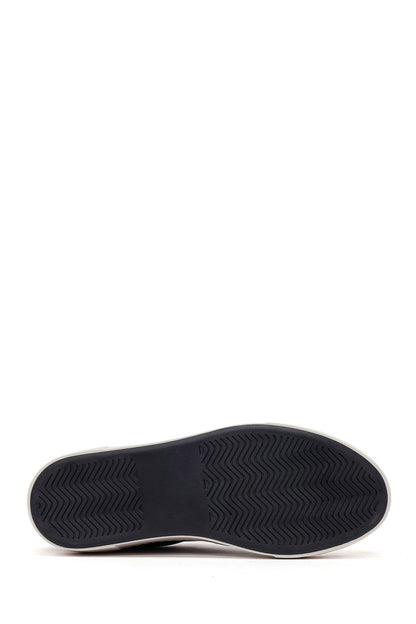 Kadın Siyah Bağcıklı Deri Sneaker