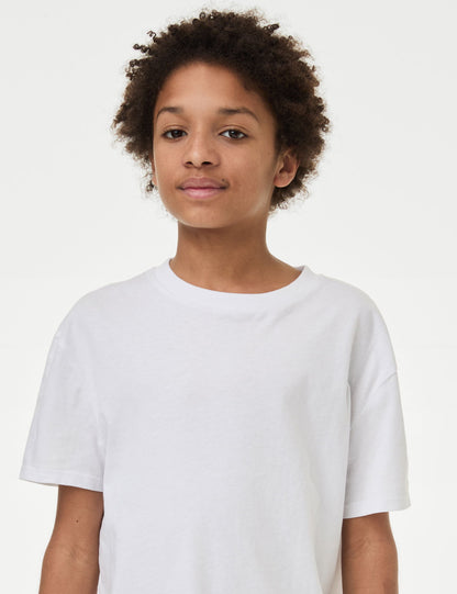 Saf Pamuklu 2'li T-shirt & Gömlek Takımı (6-16 Yaş)