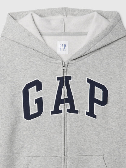 Gri Relaxed Gap Logo Fermuarlı Sweatshirt