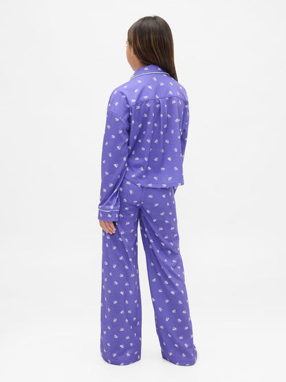Mor Geri Dönüştürülmüş Pijama Takımı