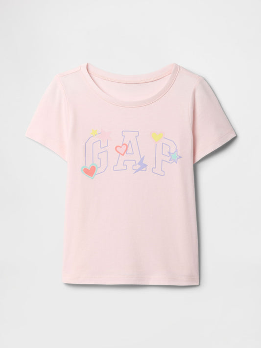 Pembe Gap Logo Grafikli T-Shirt