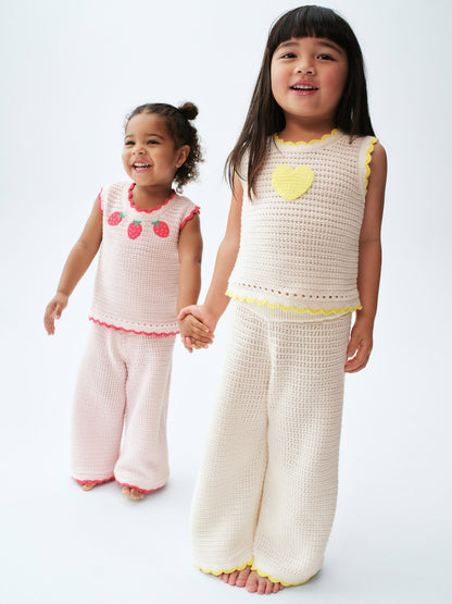 Krem Crochet Heart Triko Atlet