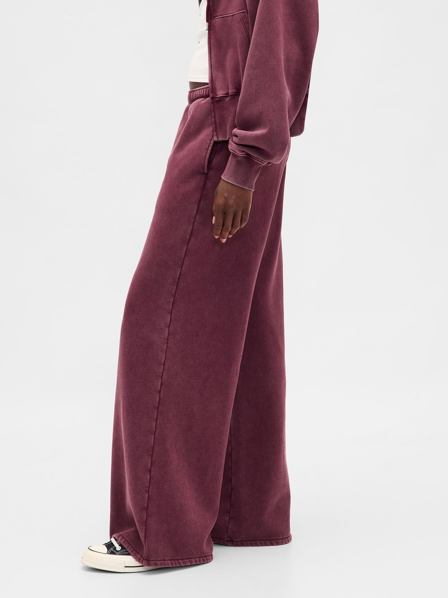 Bordo Vintagesoft Baggy Wide-leg Eşofman Altı