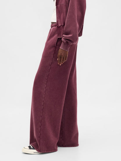 Bordo Vintagesoft Baggy Wide-leg Eşofman Altı