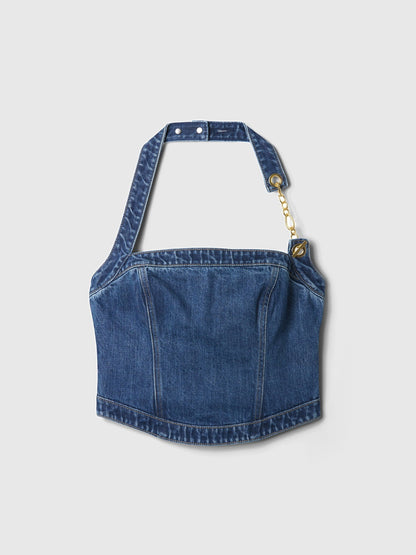 Mavi Gap × Cult Gaia Denim Crop Büstiyer