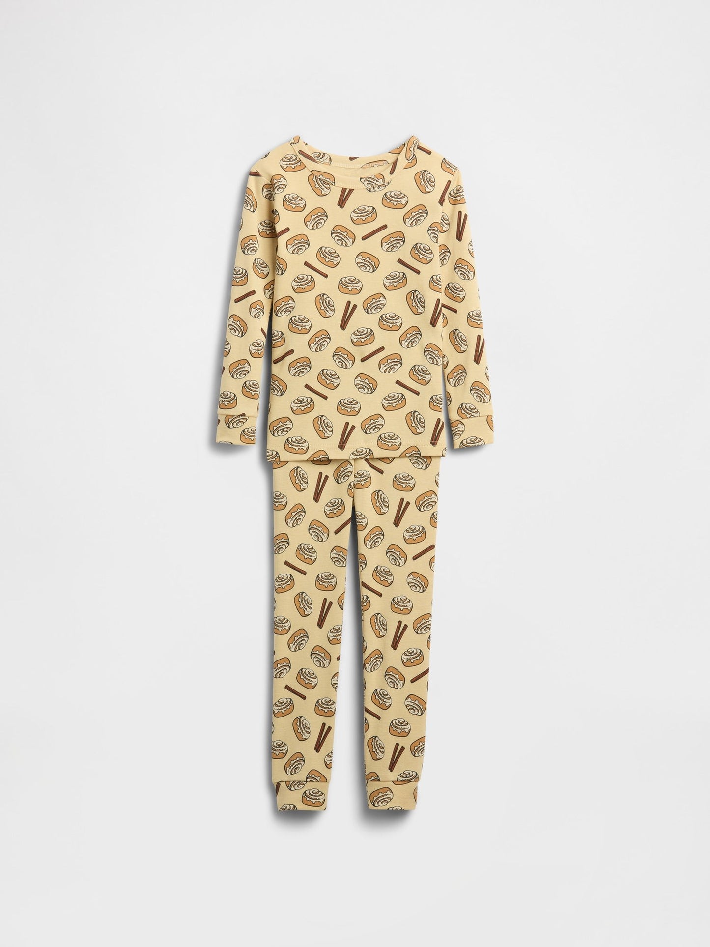 Sarı Cinnamon Grafik Baskılı Pijama Takımı