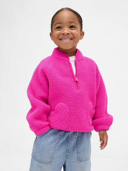Pembe Baby & Toddler Sherpa Yarım Fermuarlı Pullover