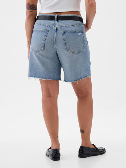 Açık Mavi 8 Mid Rise '90s Loose Denim Bermuda Şort