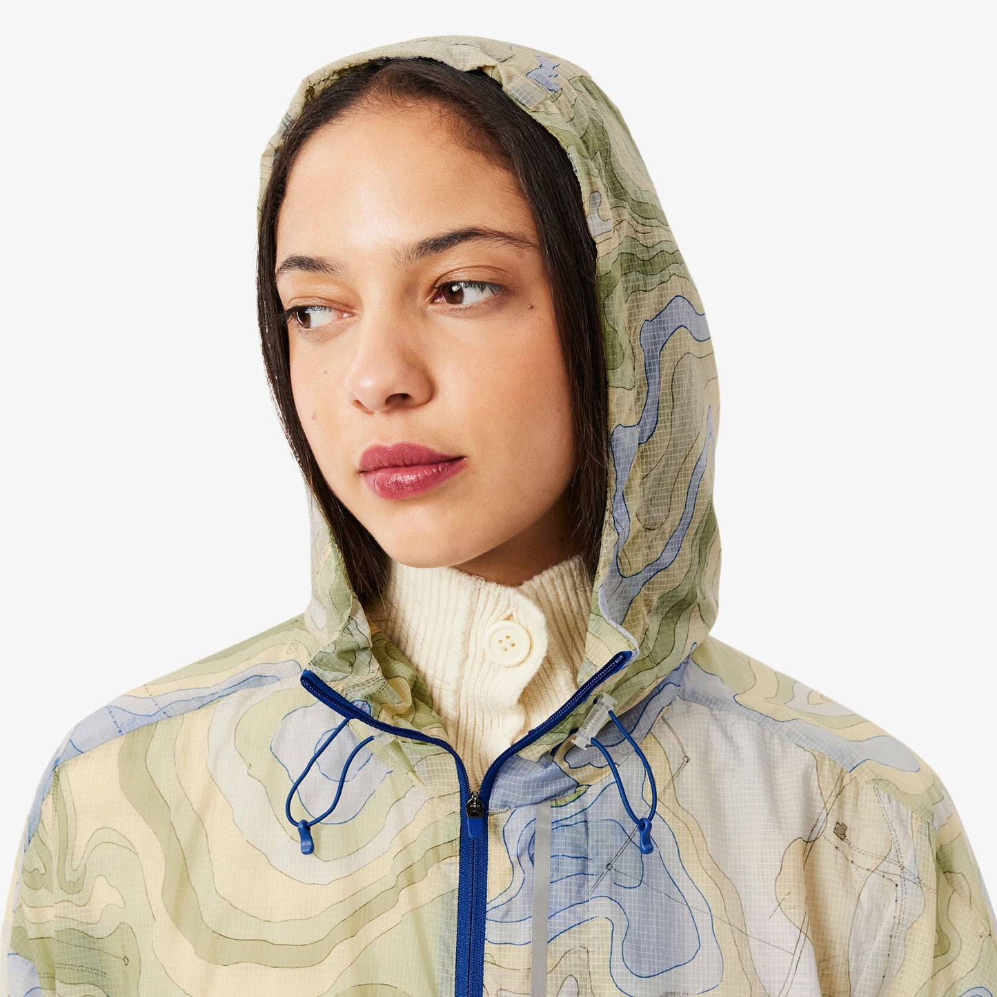 Lacoste Kadın Oversize Fit Kapüşonlu Renkli Mont