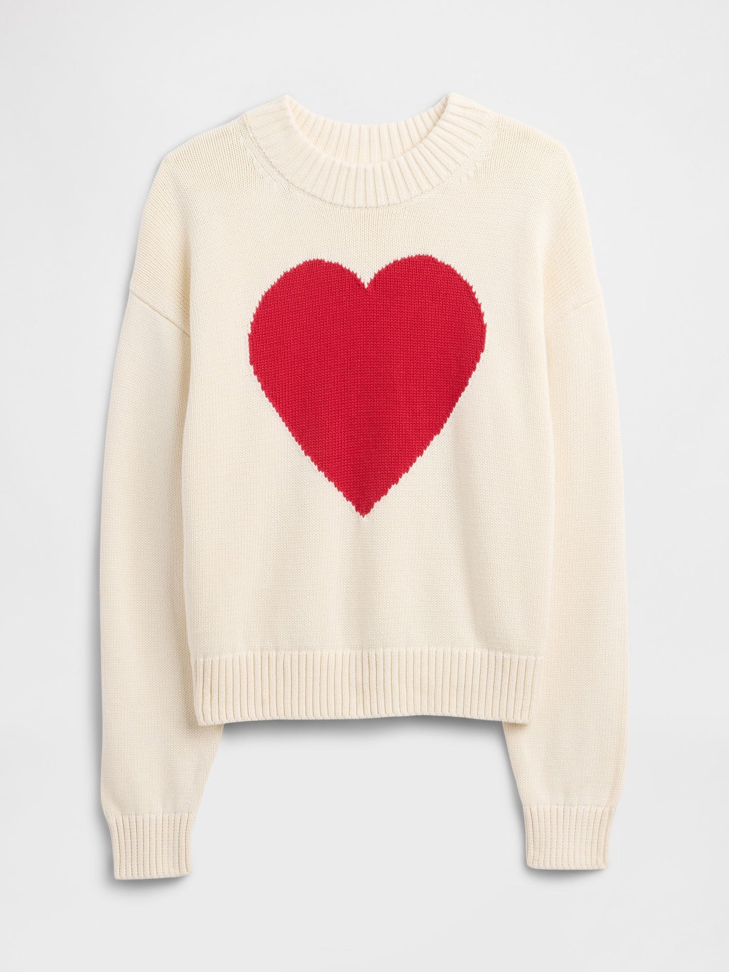 Krem Relaxed Crop Intarsia Kazak