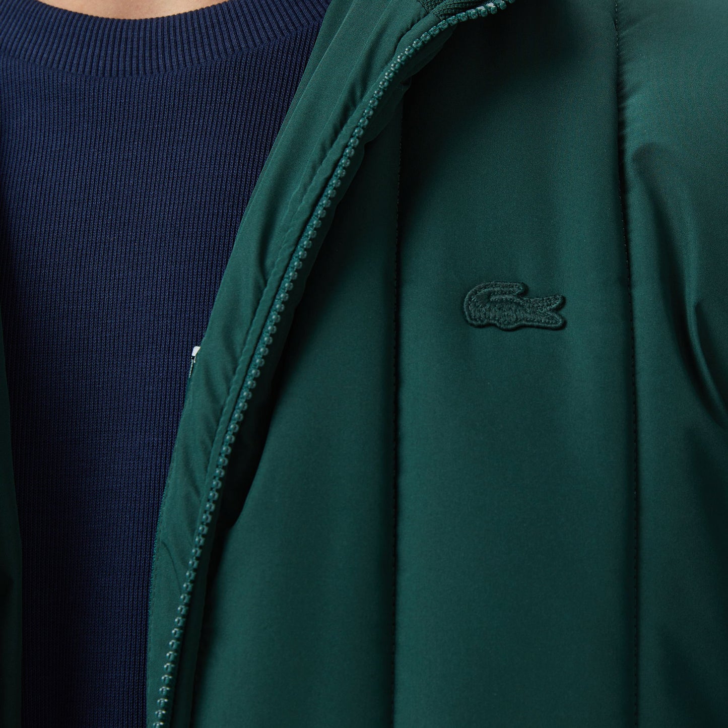 Lacoste Erkek Dik Yaka Koyu Yeşil Mont