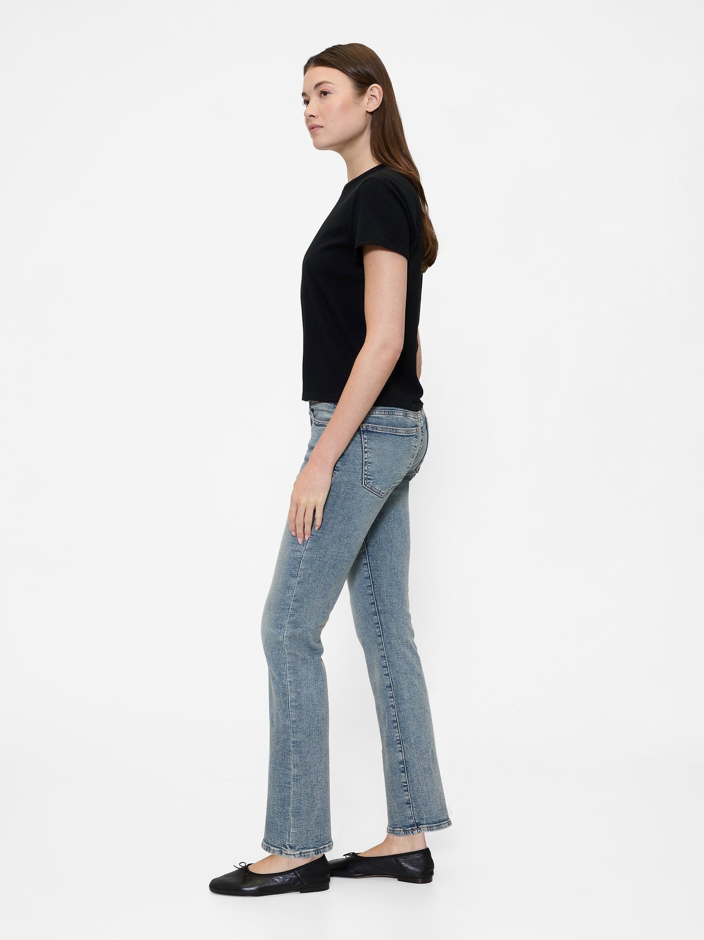 Açık Mavi Mid Rise Universal Baby Boot Jean Pantolon