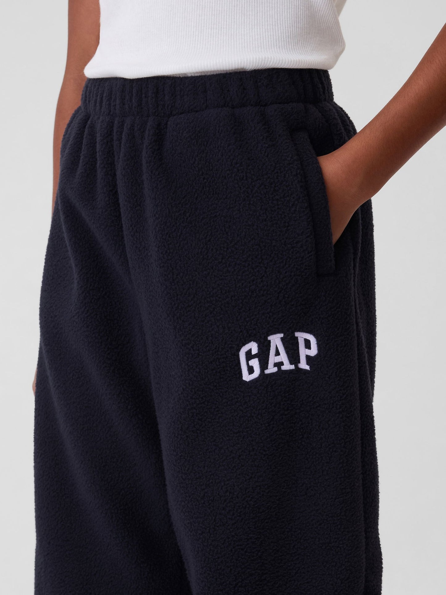 Lacivert Gap Logo Polar Fleece Jogger Eşofman Altı