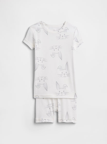 Beyaz %100 Organik Pamuk Pijama Takımı