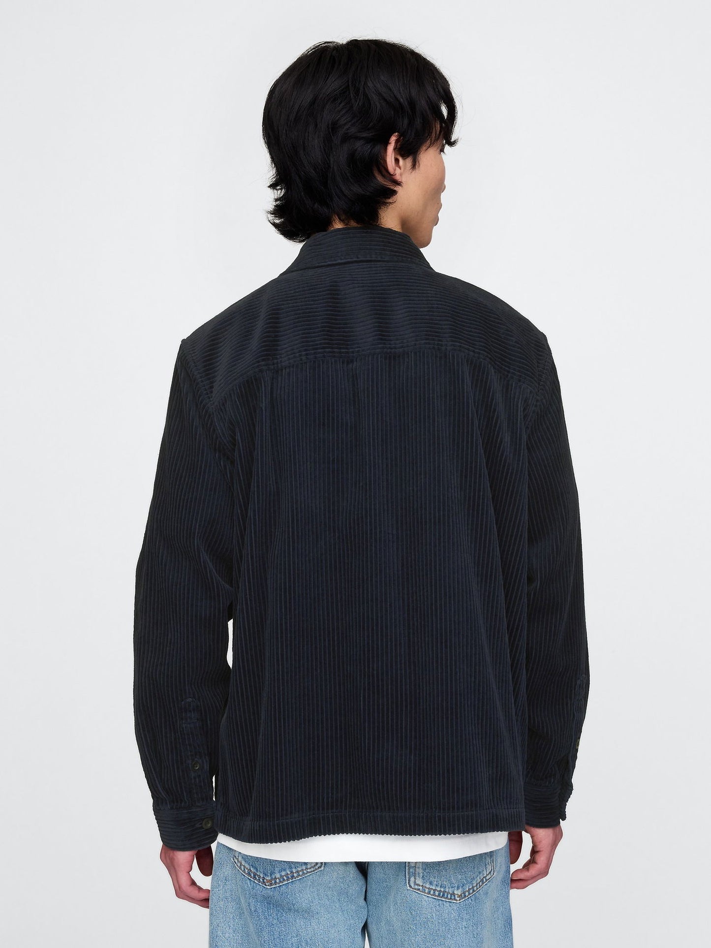 Lacivert Kordon Kumaşı Overshirt