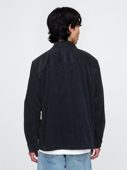 Lacivert Kordon Kumaşı Overshirt