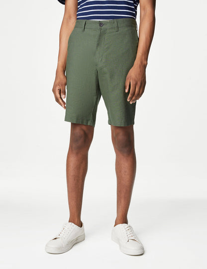 Regular Fit Keten Şort