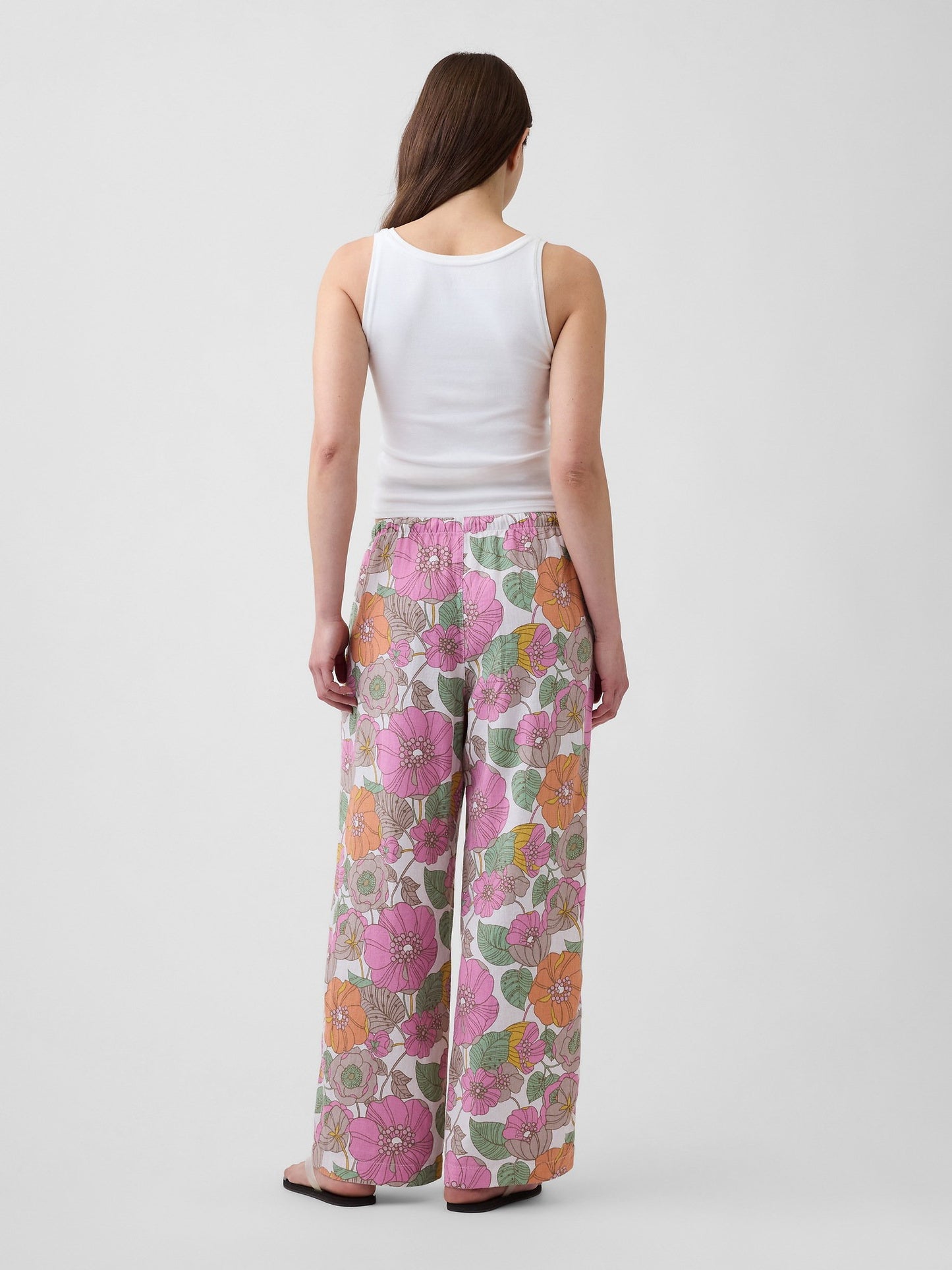 Çok Renkli Mid Rise Pull-on Wide-leg Pantolon