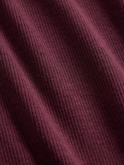 Bordo Modern Fitilli Maxi T-shirt Elbisesi