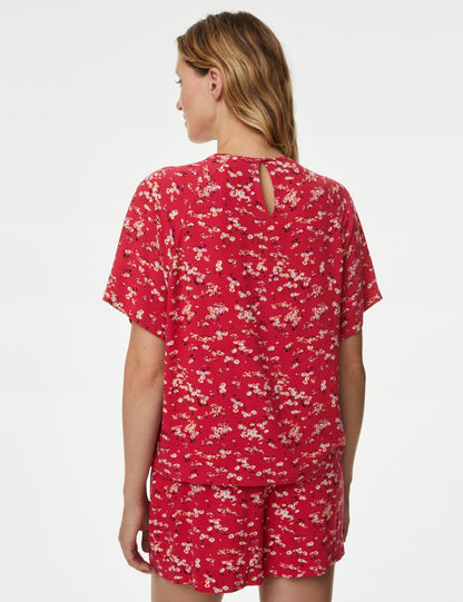Tammy Çiçek Desenli Kısa Kollu Pijama Takımı
