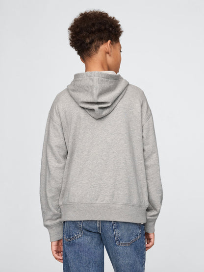 Gri Gap Logo Relaxed Fermuarlı Sweatshirt