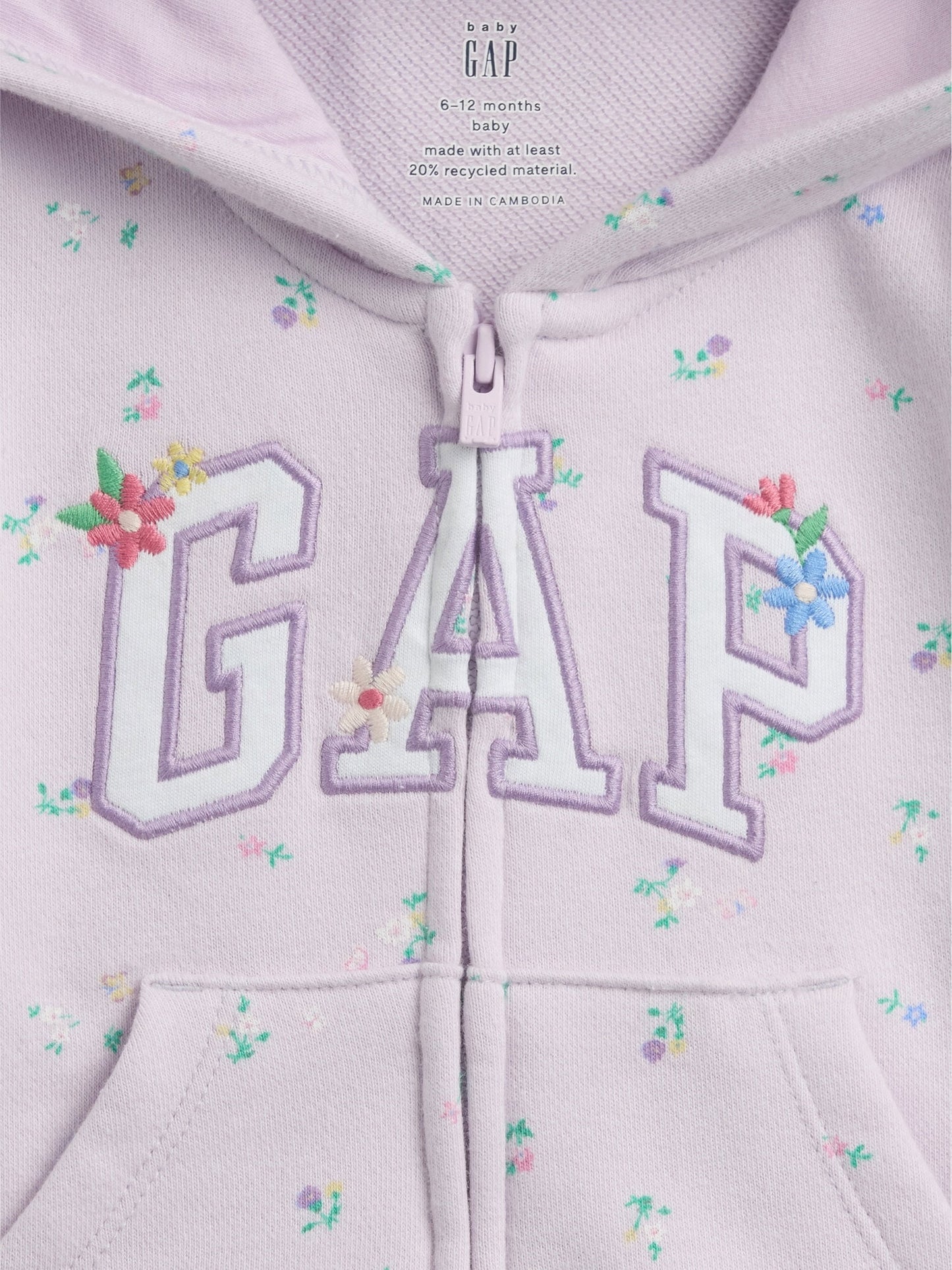 Lila Vintagesoft Terry Gap Logo Fermuarlı Sweatshirt