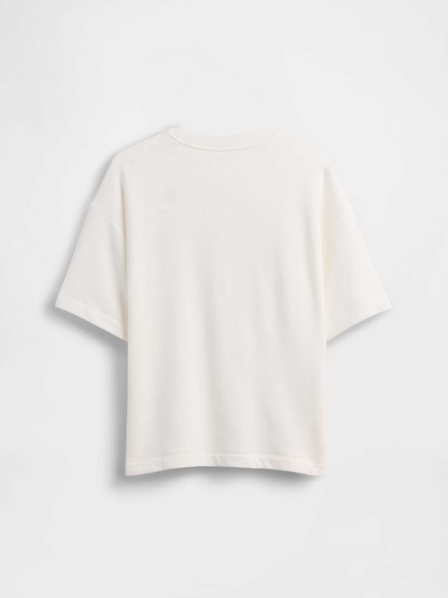 Beyaz Fransız Havlu Kumaş Relaxed Gap Logo T-shirt