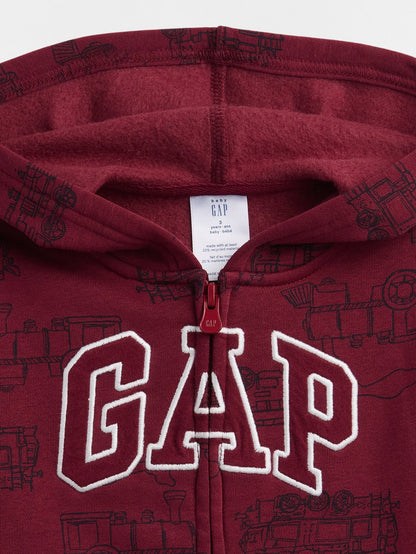 Bordo Gap Easy Logo Baskılı Fermuarlı Sweatshirt