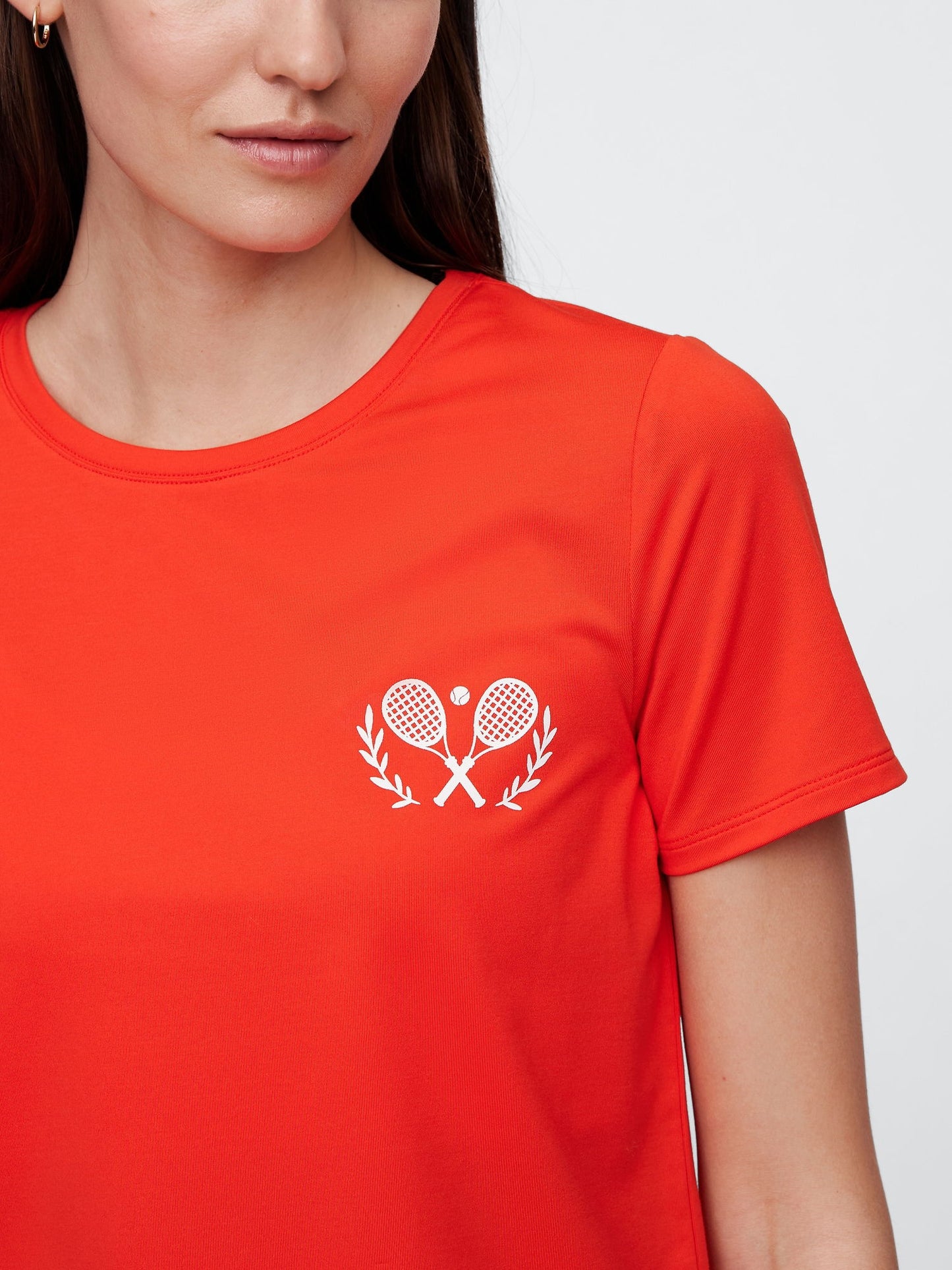 Kırmızı Gapfit Brushed Jersey Crop T-shirt