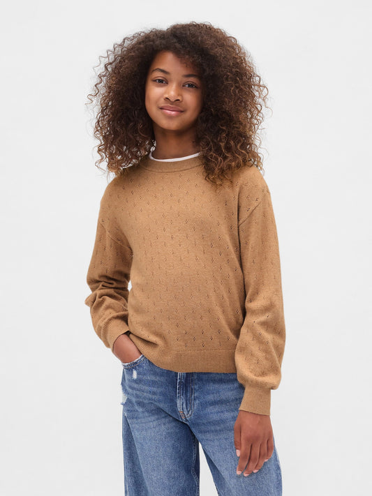 Kahverengi Cashsoft Relaxed Pointelle Kazak