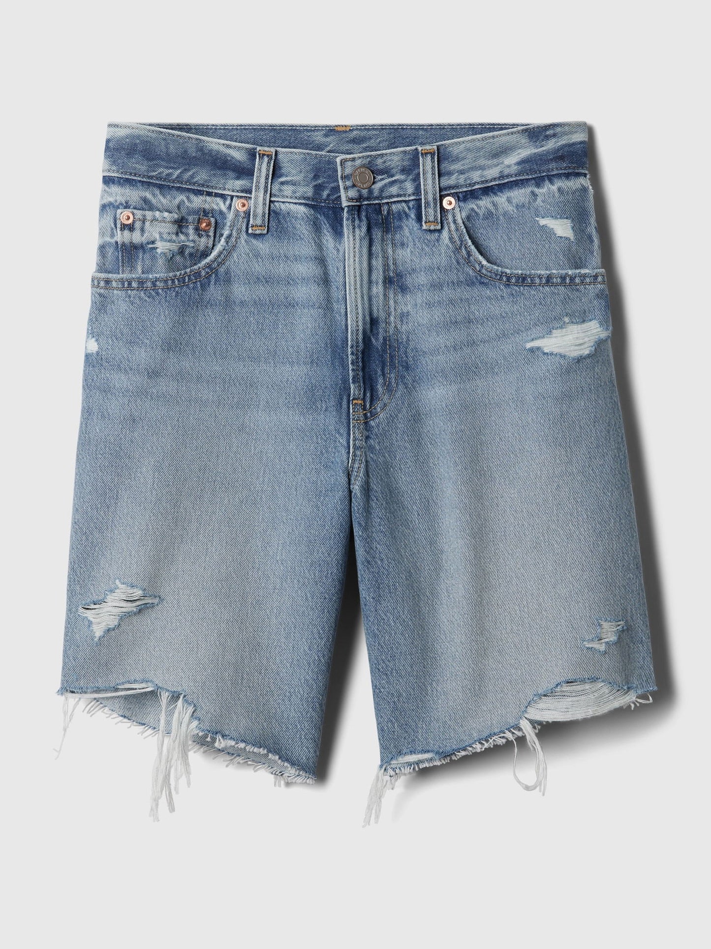 Açık Mavi 8 Mid Rise '90s Loose Denim Bermuda Şort