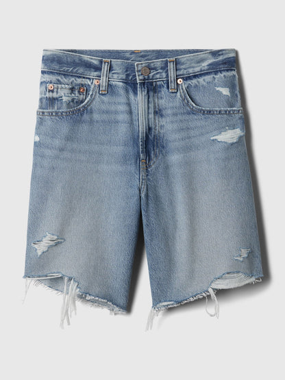 Açık Mavi 8 Mid Rise '90s Loose Denim Bermuda Şort