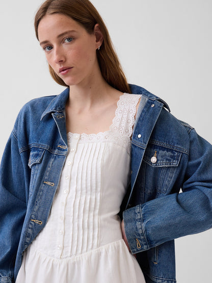 Beyaz Pintuck Drop-waist Mini Elbise