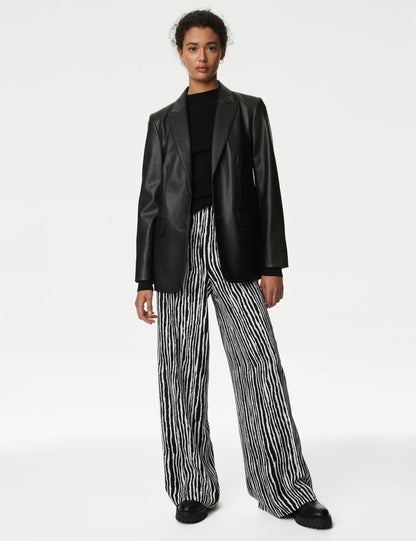 Wide Leg Desenli Pantolon