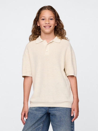Krem Relaxed Sweatshirt Polo T-shirt
