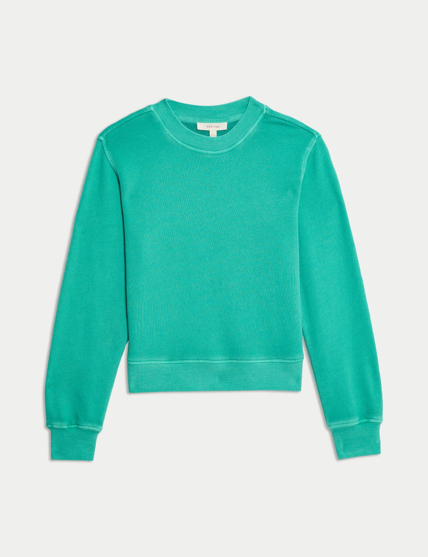 Saf Pamuklu Yuvarlak Yaka Sweatshirt