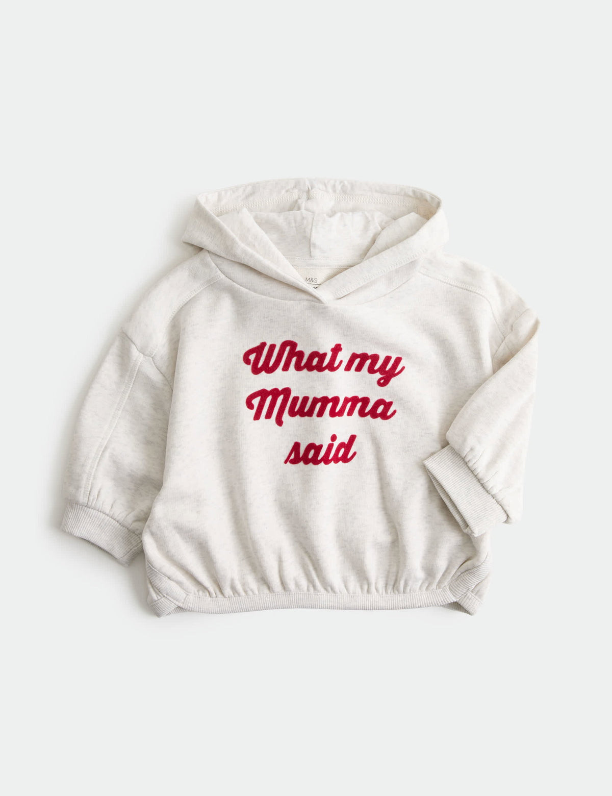 Pamuklu Slogan Baskılı Kapüşonlu Çocuk Sweatshirt