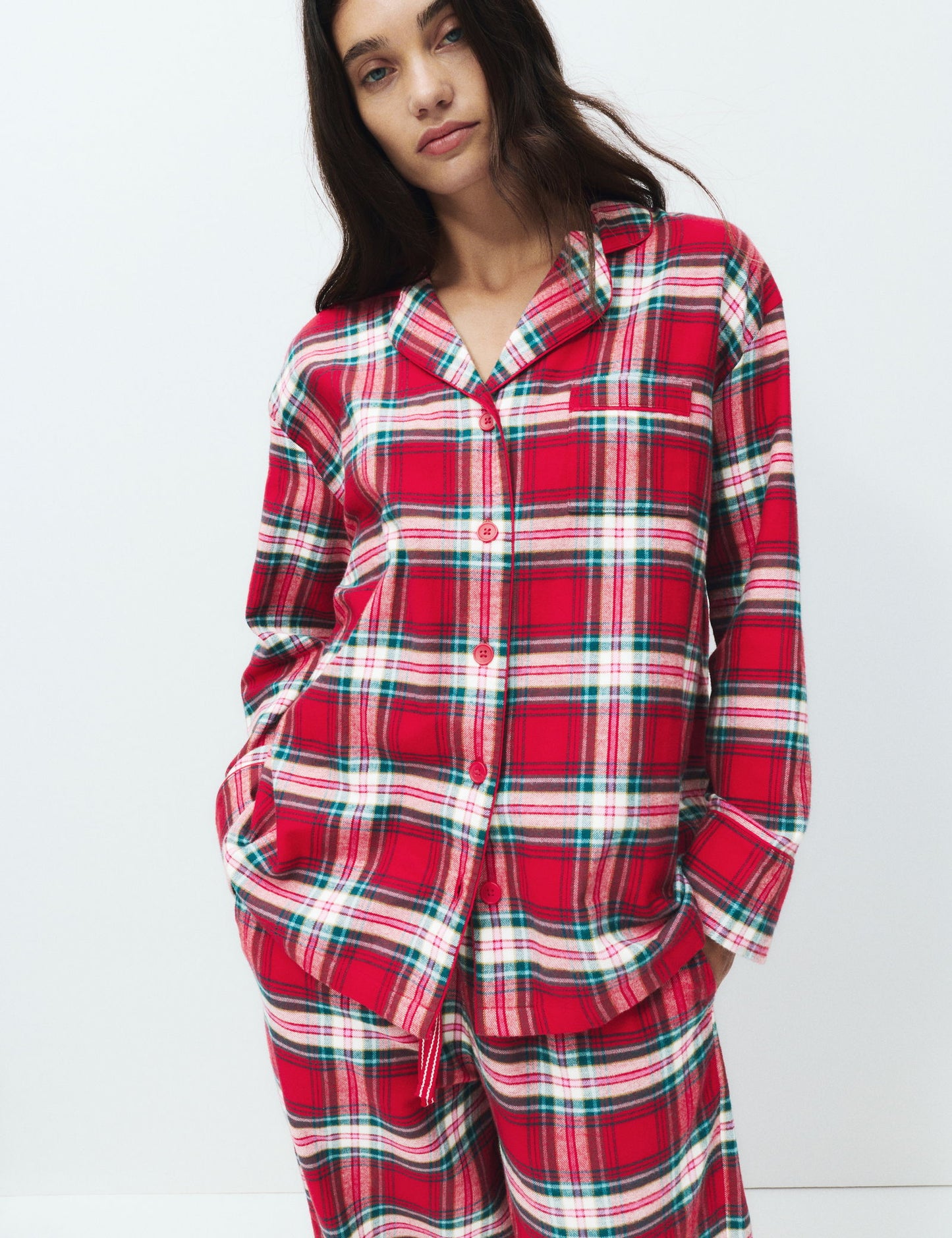 Pamuklu Kareli Pijama Takımı
